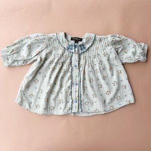 Bonjour smocked floral blouse toddler size 1-2t